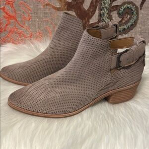 Dolce Vita Taupe Perforated Ankle Booties